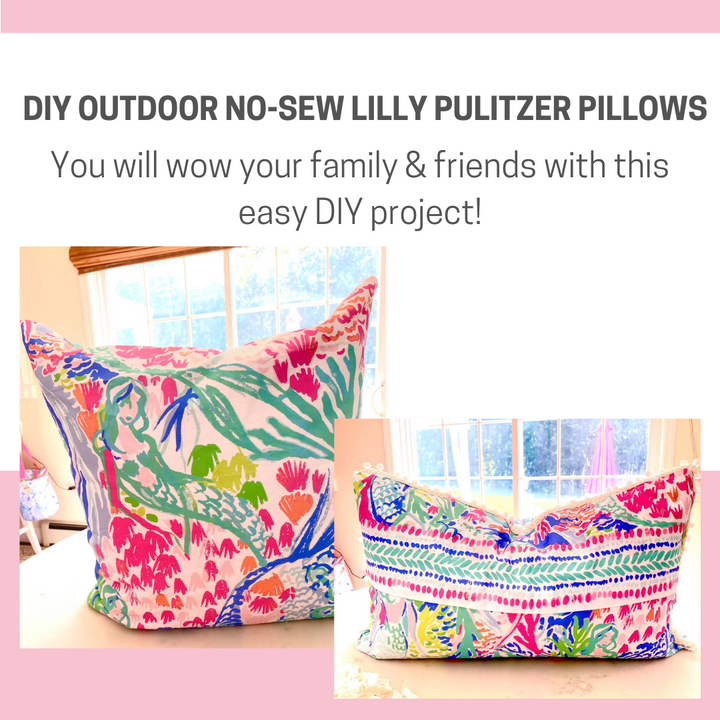 DIY Outdoor No-Sew Lilly Pulitzer Pillows