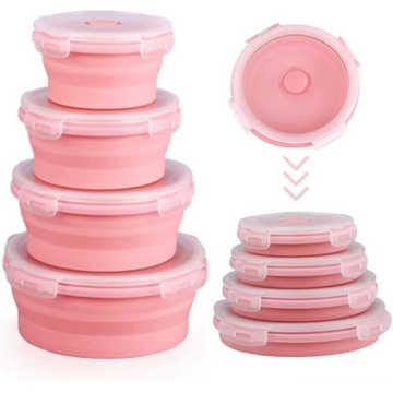 Pink Kitchen Collapsible Storage Bowls
