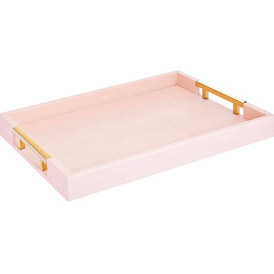 Pink & Gold Serving Tray-12x18
