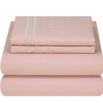Linen Sheet Sets-Rose Solid