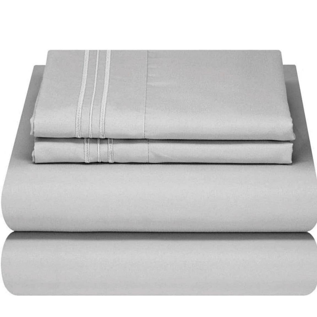 Linen Sheet Sets-Grey