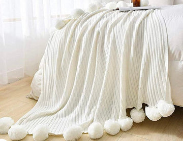 Lined Throw Blanket-Ivory