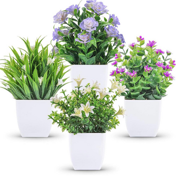 4 Pack Mini Potted Floral