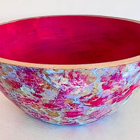 Hand painted garden rose fruit bowl