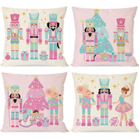 Set of 4 Nutcracker Pillowcases 18"