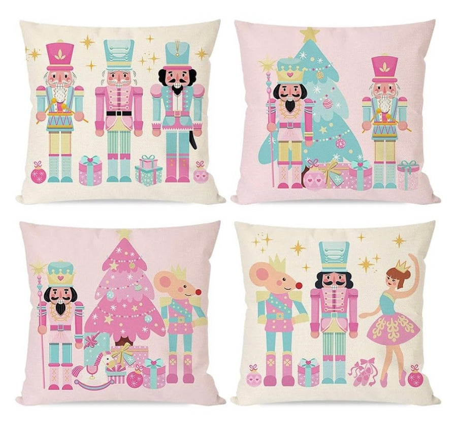 Set of 4 Nutcracker Pillowcases 18"