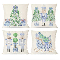 Set of 4 Nutcracker Pillowcases 18"