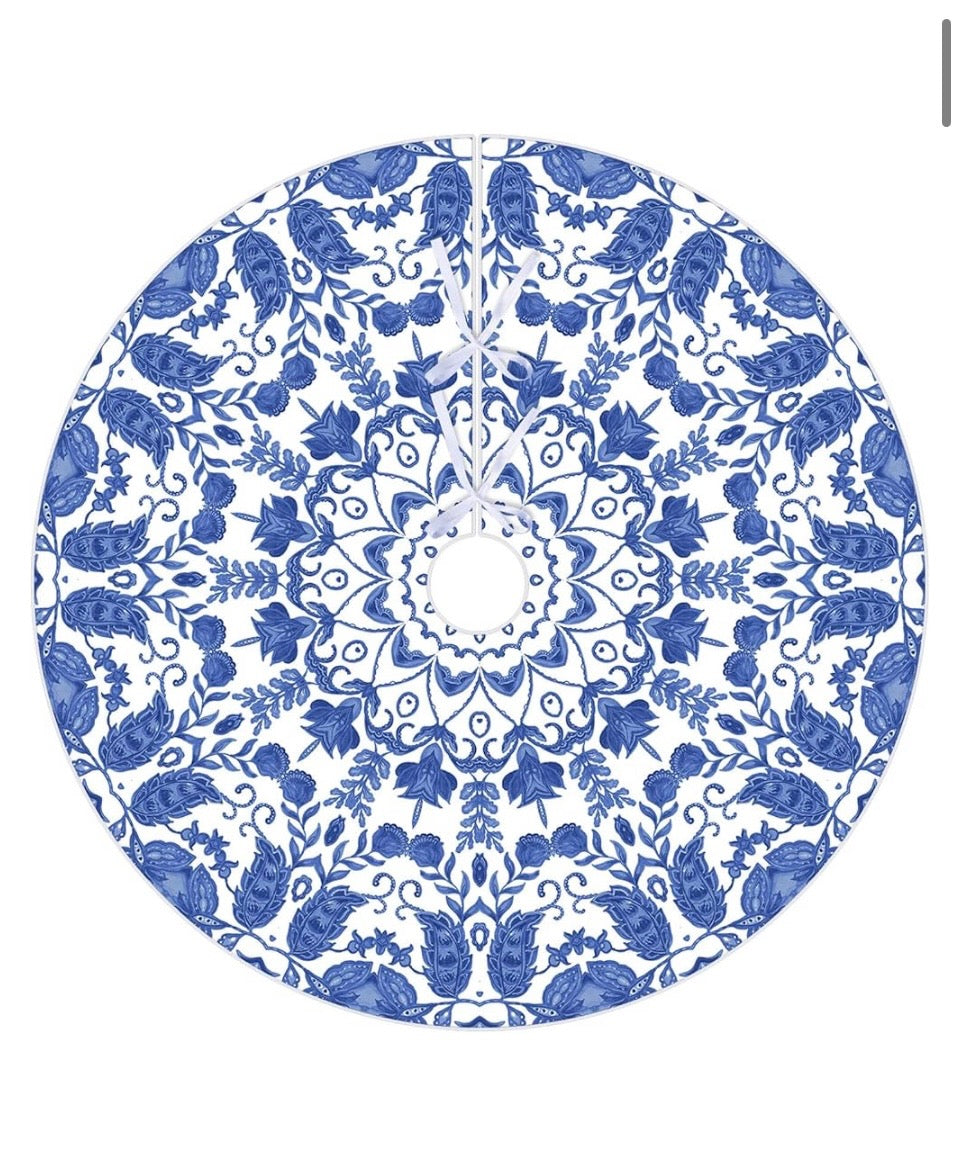 Blue and White Tree Skirt