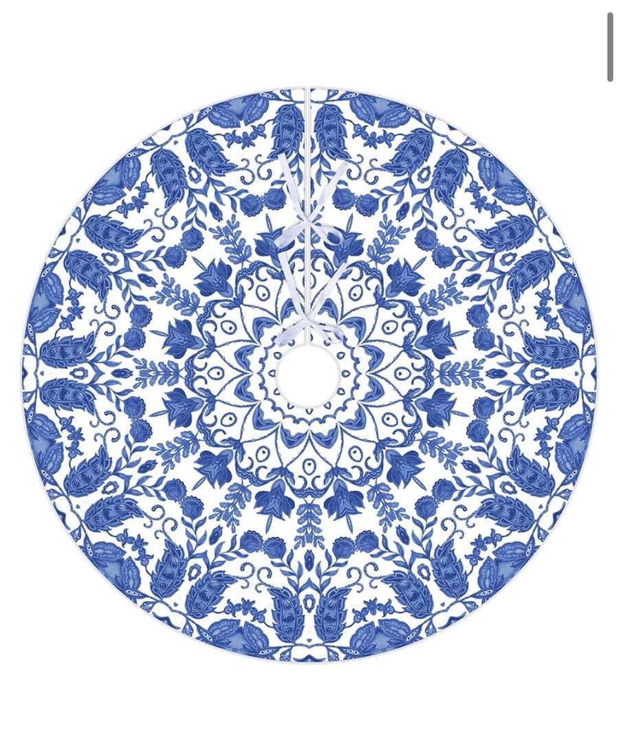 Blue and White Tree Skirt