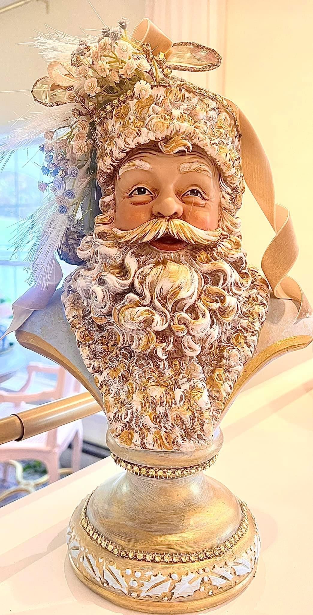 Victorian Hand Painted Santa Bust